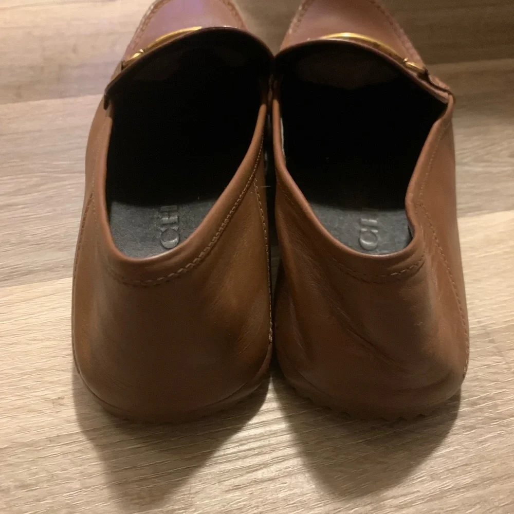 Coach Brown Leather Men's Loafers with Gold Hardware